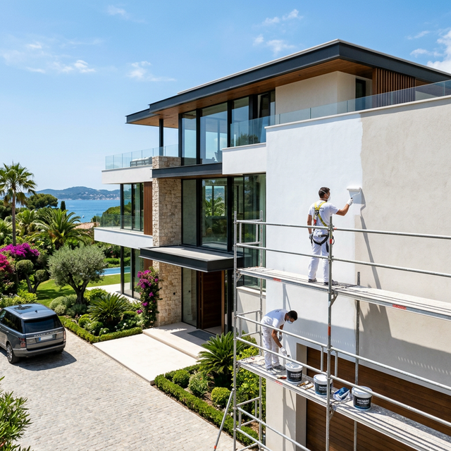 Acabados de pintura en fachadas